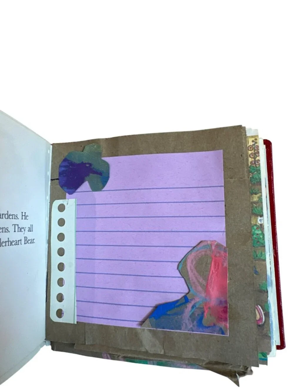 Care Bears Garden-Themed Handmade Journal Repurposed Book 80s 90s Nostalgia